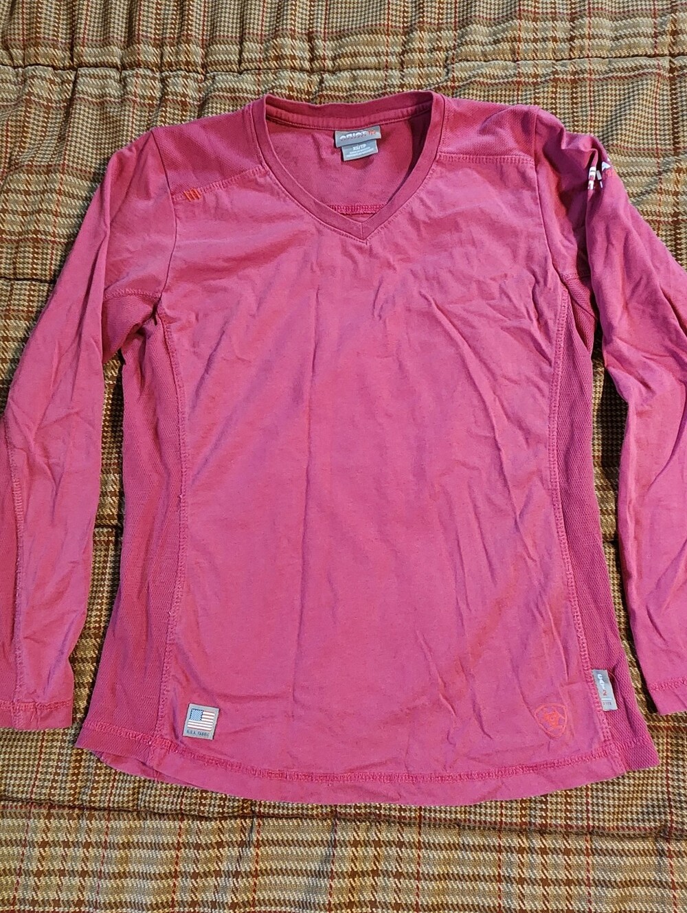 Ariat FR Womens Muave V-Neck Long Sleeve Flame Resistant Work Knit Shirt X Small